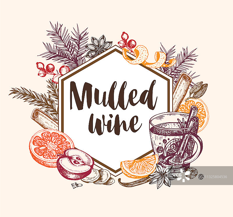 加入香料的热红酒复古背景图片素材