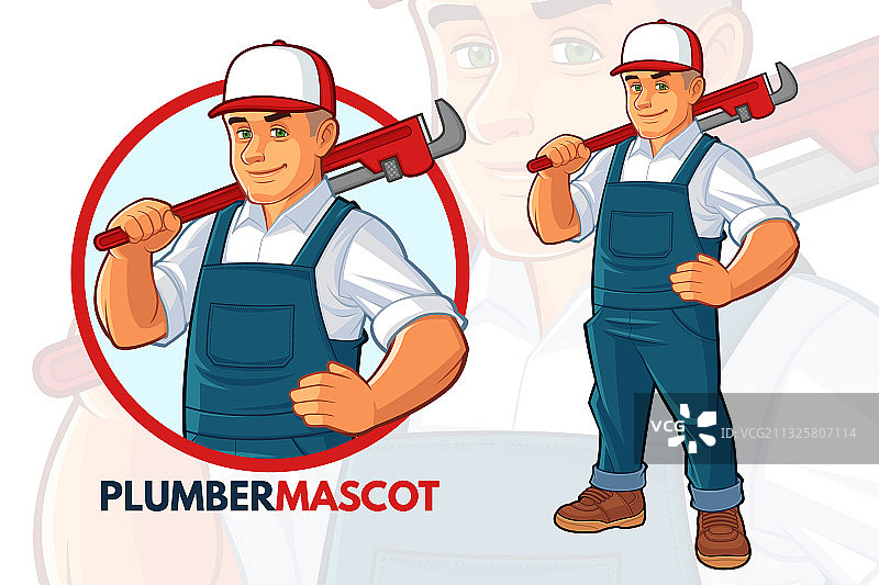 水管工吉祥物设计图片素材