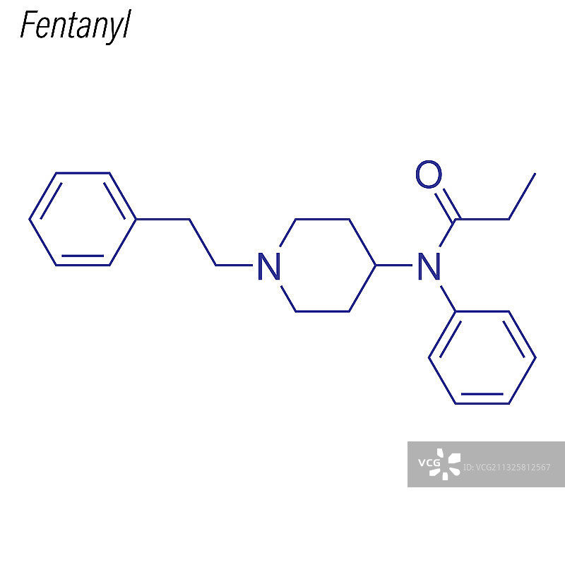 芬太尼药物化学骨架式图片素材