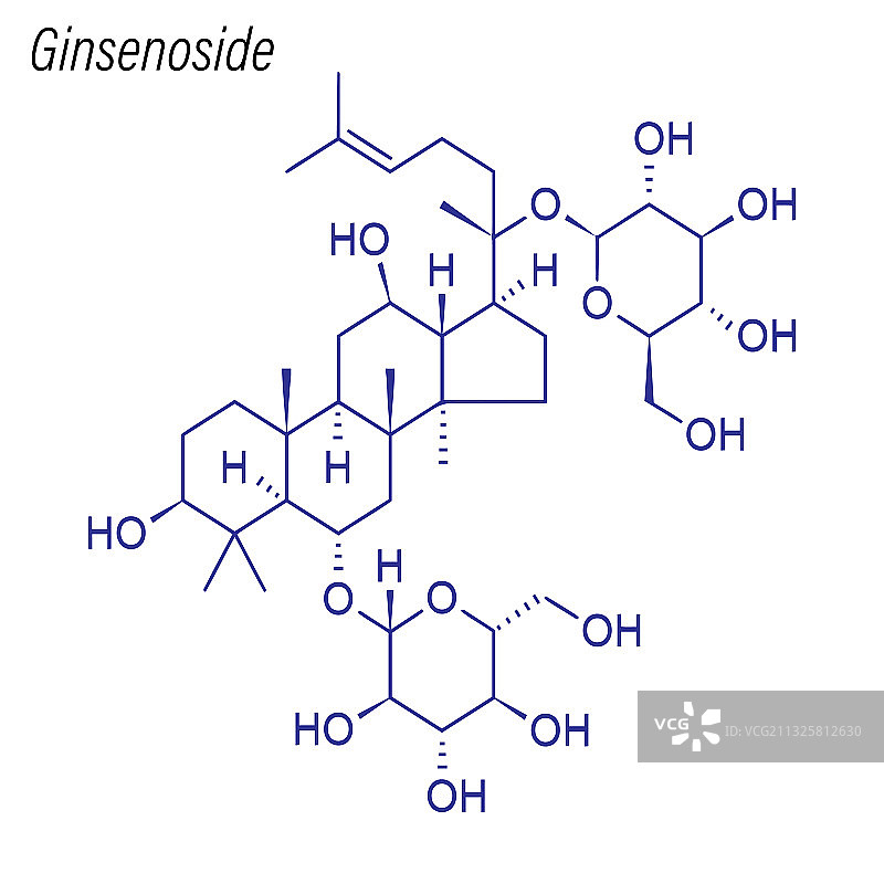 人参皂苷药物化学式图片素材