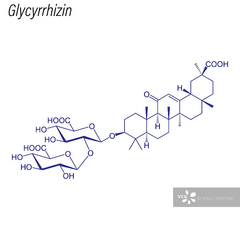 甘草酸化学骨架式图片素材