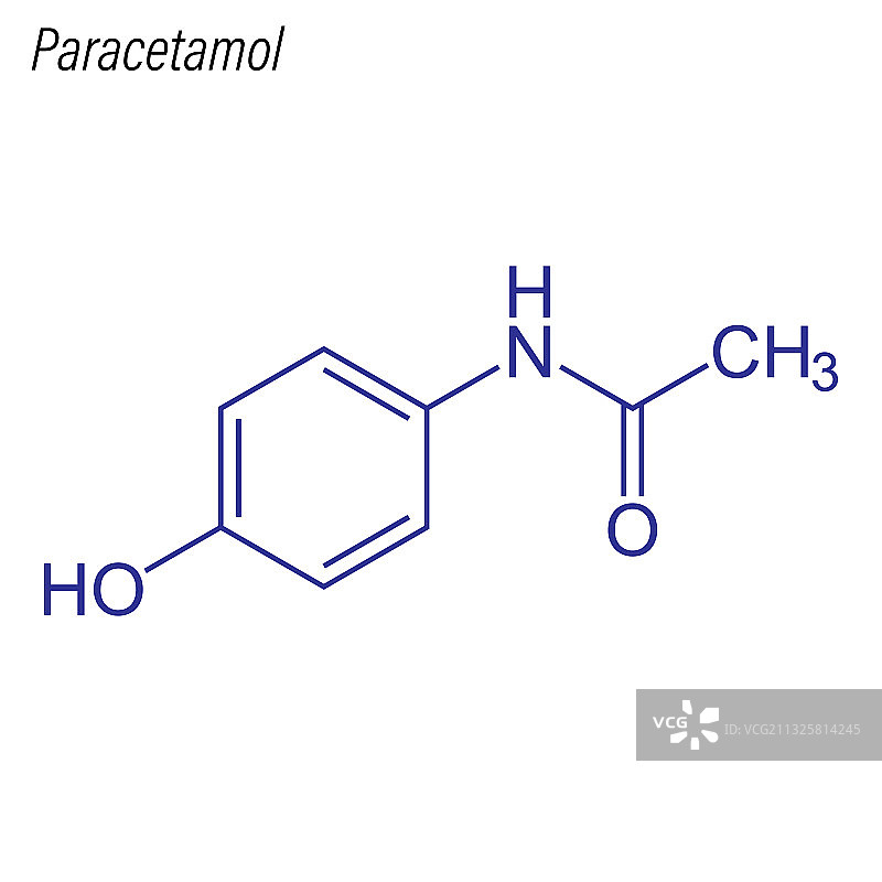对乙酰氨基酚药物化学分子骨架式图片素材