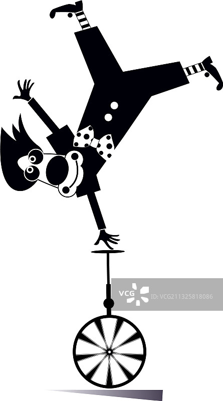 小丑单轮车表演图片素材