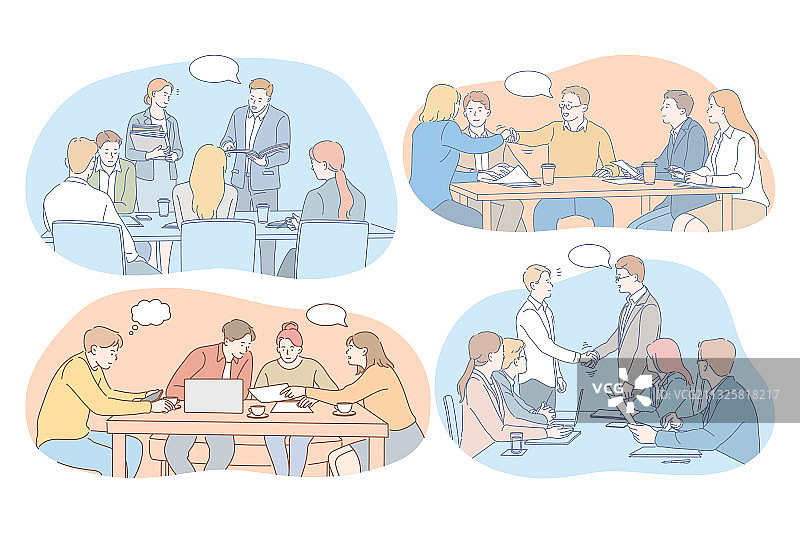 谈判头脑风暴团队合作图片素材