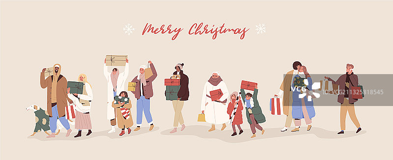 快乐人群行走横幅图片素材