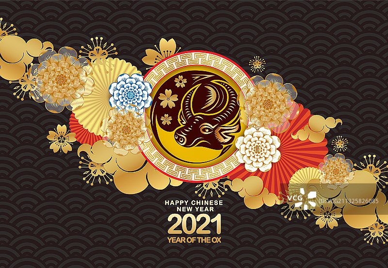 2021牛年新年快乐图片素材