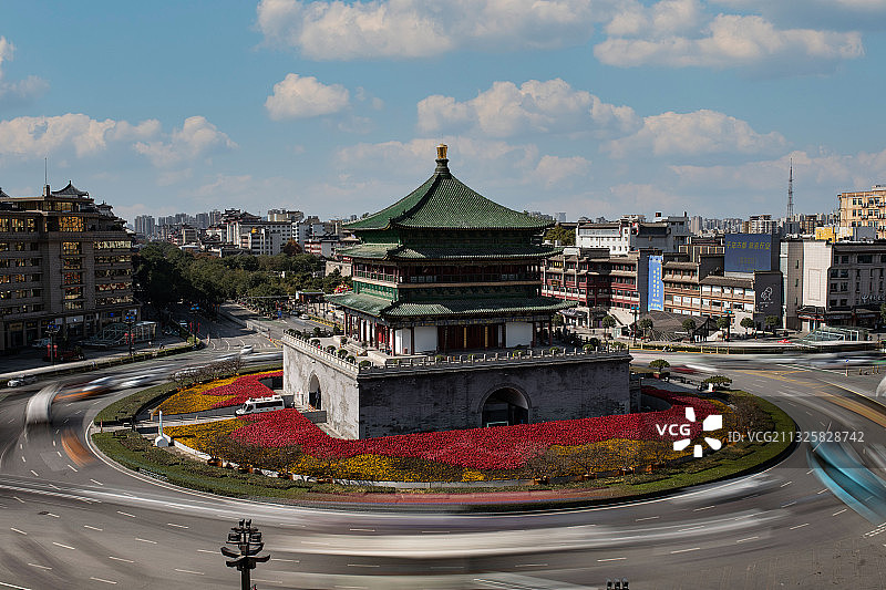 西安地标建筑——钟楼图片素材