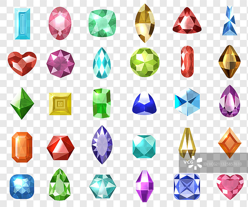 逼真宝石套装合集图片素材