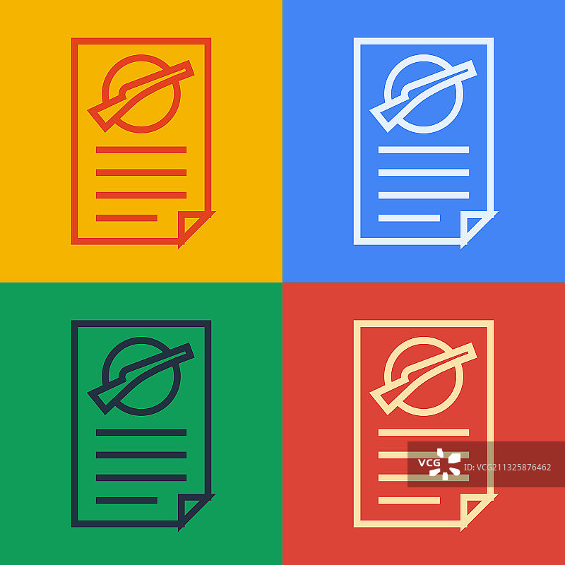 波普艺术线条枪支许可证证书图标图片素材