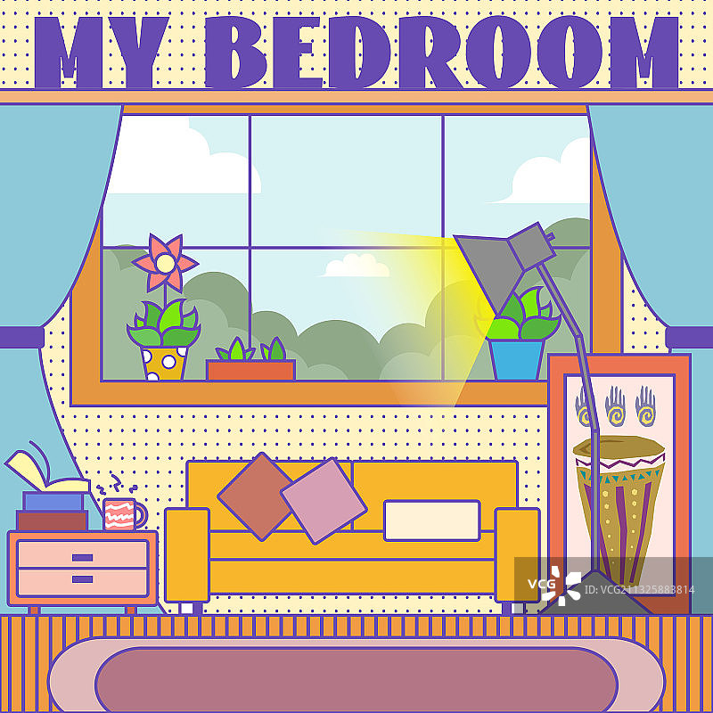 简约扁平卧室图片素材