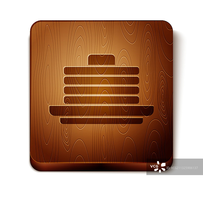 白色背景上的棕色叠层薄煎饼图标图片素材