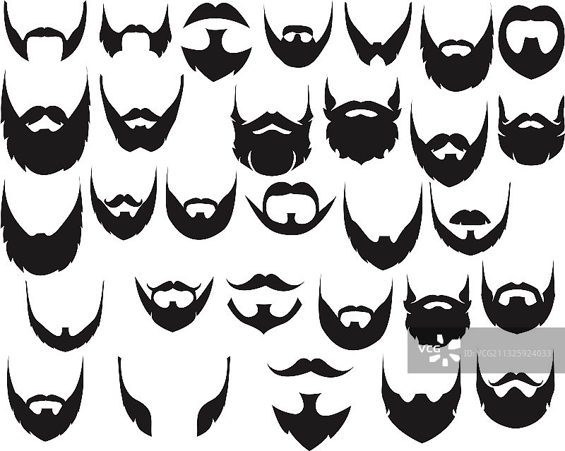 不同风格的胡须套装图片素材