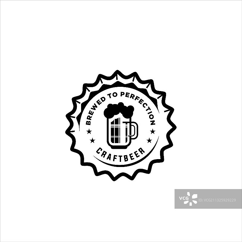 复古单色拉格啤酒标签图片素材