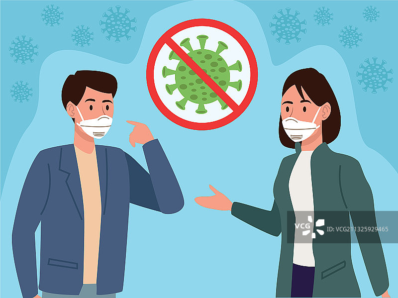 佩戴口罩的情侣图片素材