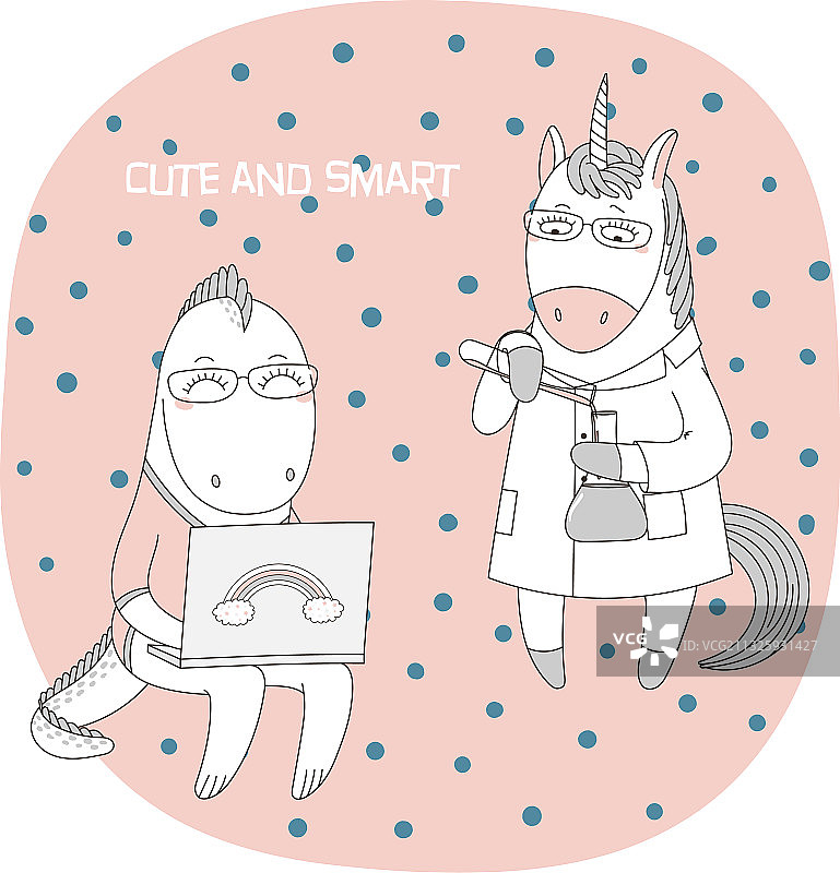 可爱的书呆子龙独角兽图片素材