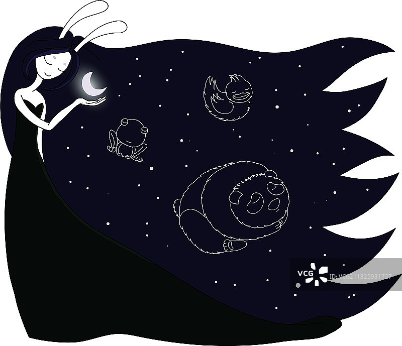 月亮少女星座图片素材