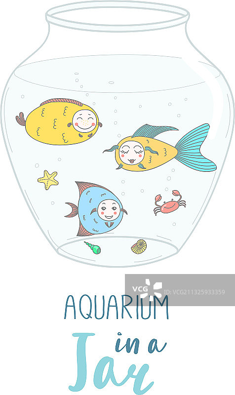 玻璃罐中的水族箱图片素材
