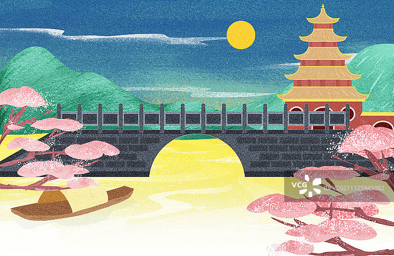 雷峰塔新白娘子相会背景图片素材