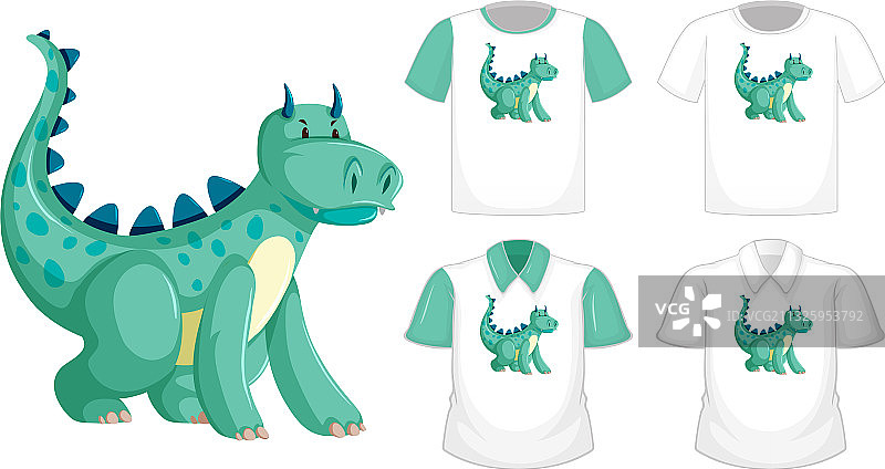 不同白色背景上的龙卡通角色标志图片素材