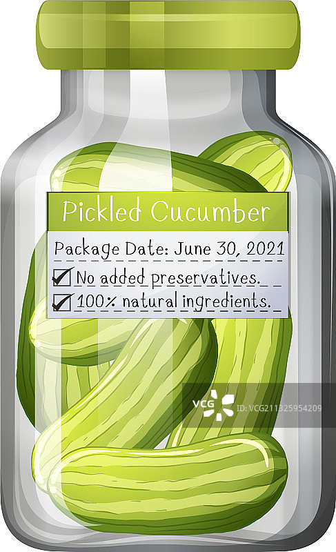 玻璃罐装腌黄瓜图片素材