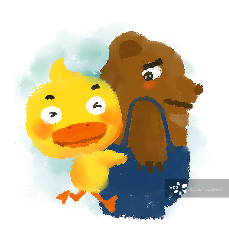 小黄鸭历险记绘本-见面图片素材