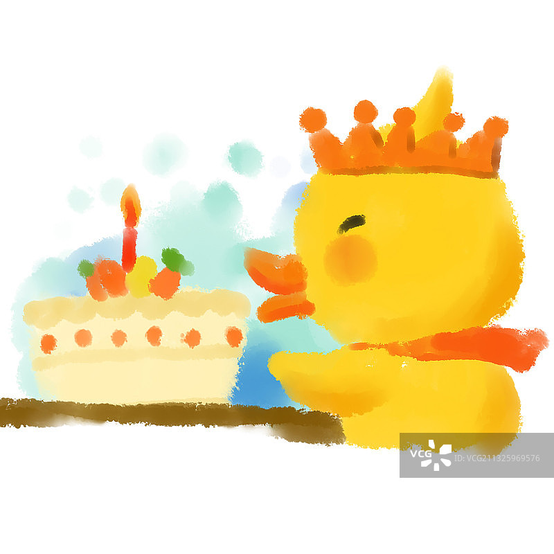 小黄鸭历险记绘本-吹蜡烛图片素材