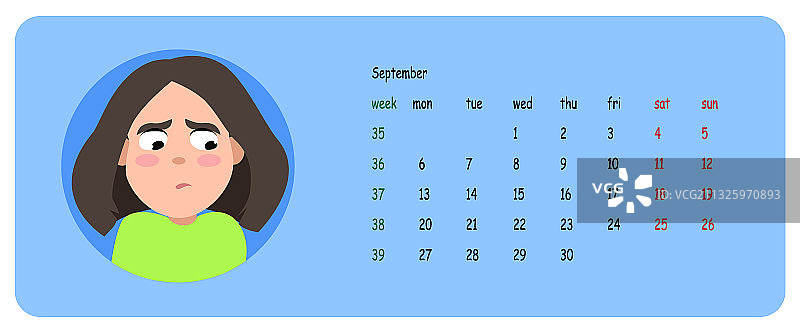 女性用户个人资料日历月份图片素材