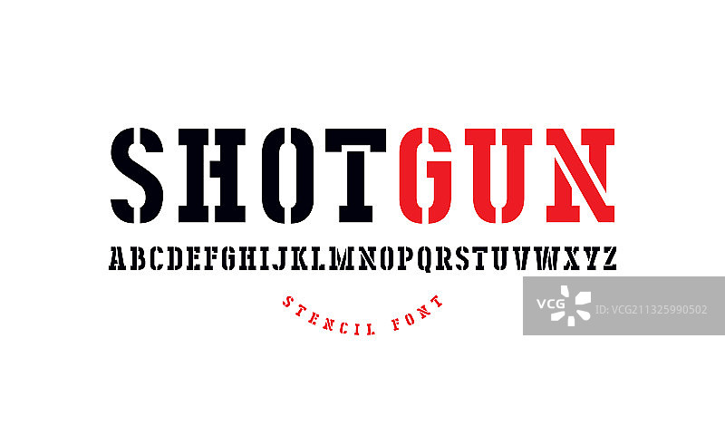 军用风格的镂空衬线字体图片素材