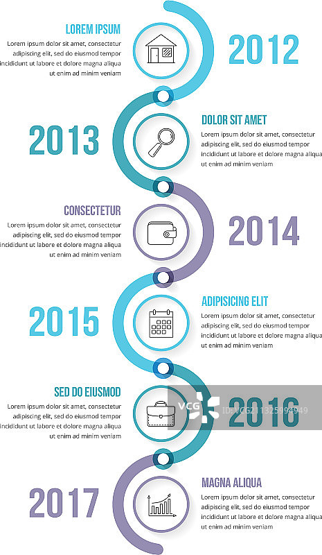 竖版时间轴信息图表模板图片素材