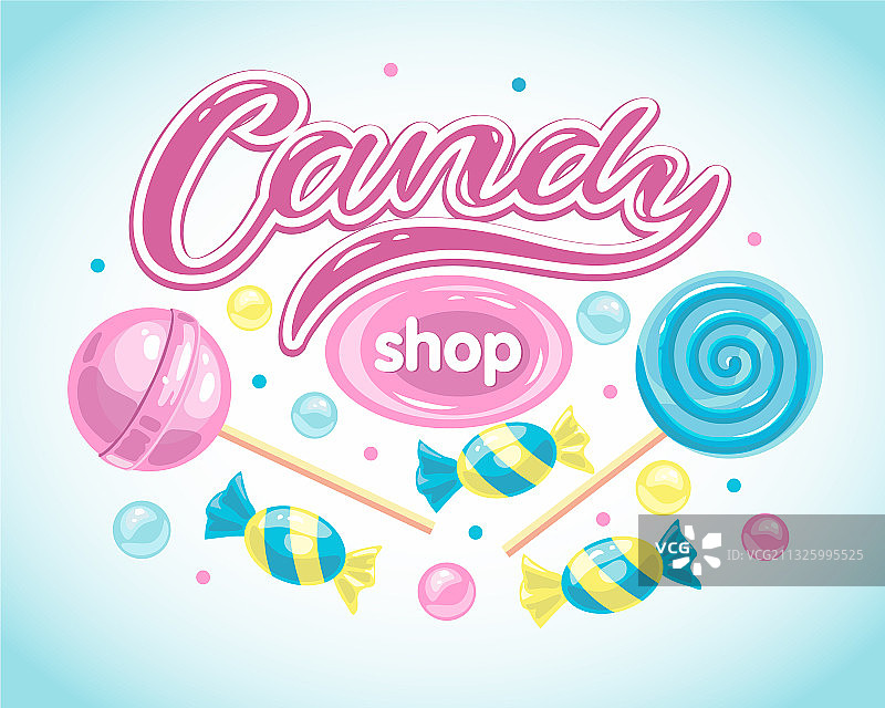 糖果店和甜蜜糖果字体图片素材