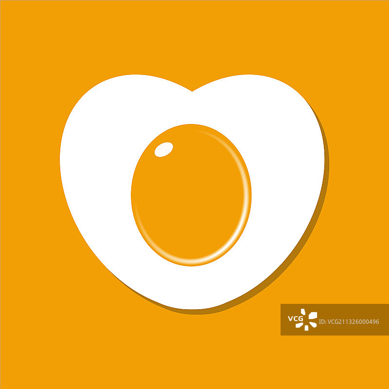 黄色背景上的心形鸡蛋图片素材