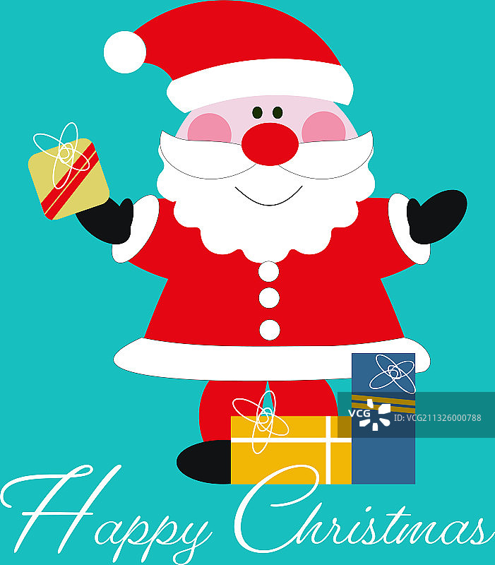 手持圣诞礼物的圣诞老人图片素材