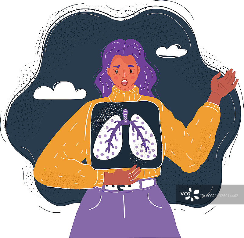 女人拿着肺部X光片图片素材