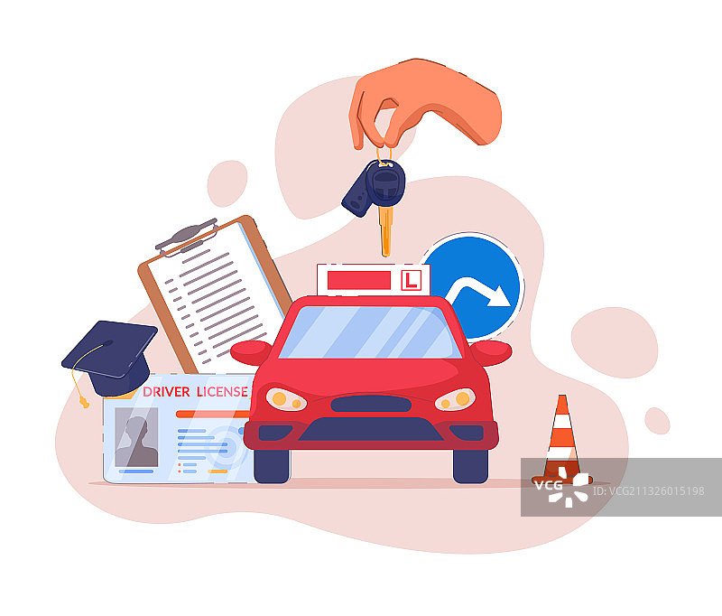 驾驶学校广告标志或徽章模板图片素材