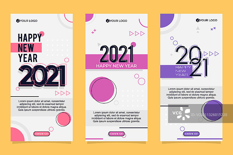 2021新年快乐Instagram快拍模板图片素材