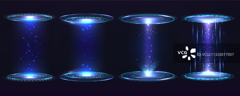 未来主义传送门圆圈全息图数字图片素材