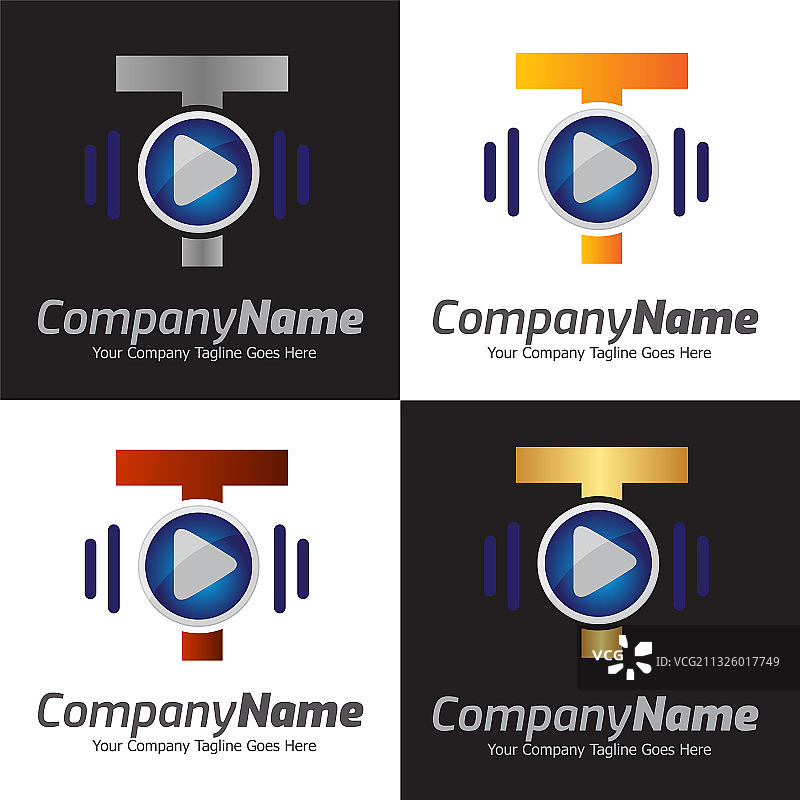 3D媒体播放Logo设计：音频音乐图片素材