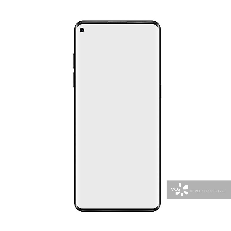 智能手机逼真模型正面空白视图图片素材