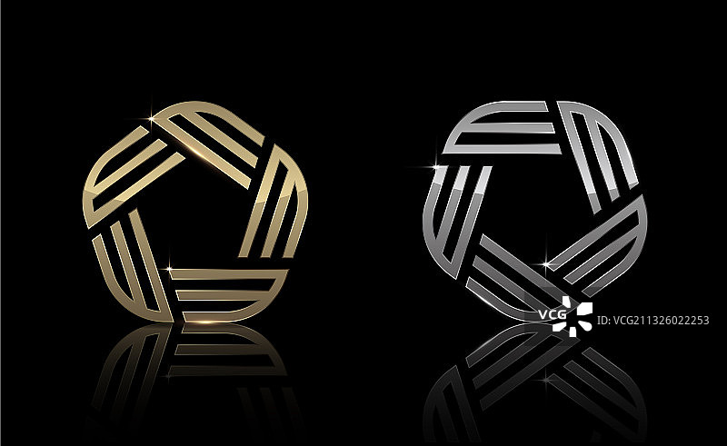 金色银色五边形1图片素材