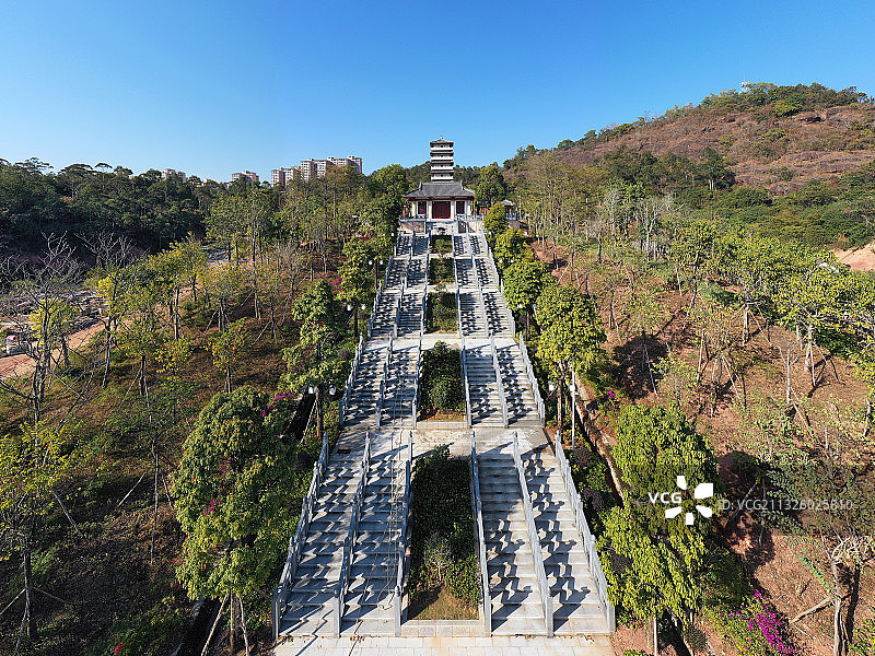 广东省惠州市大亚湾虎头山公园航拍图片素材