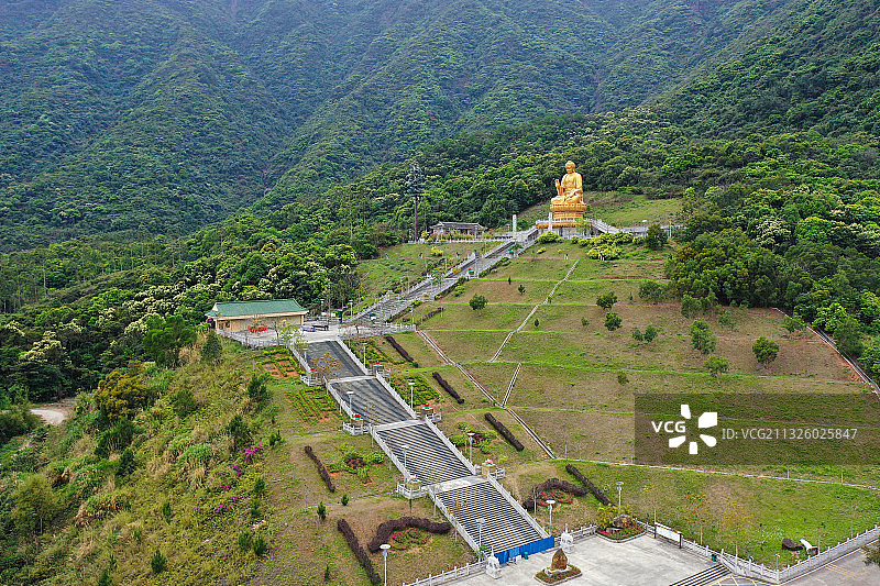 广东省汕尾市海丰县海城镇莲花山森林公园鸡鸣寺航拍图片素材