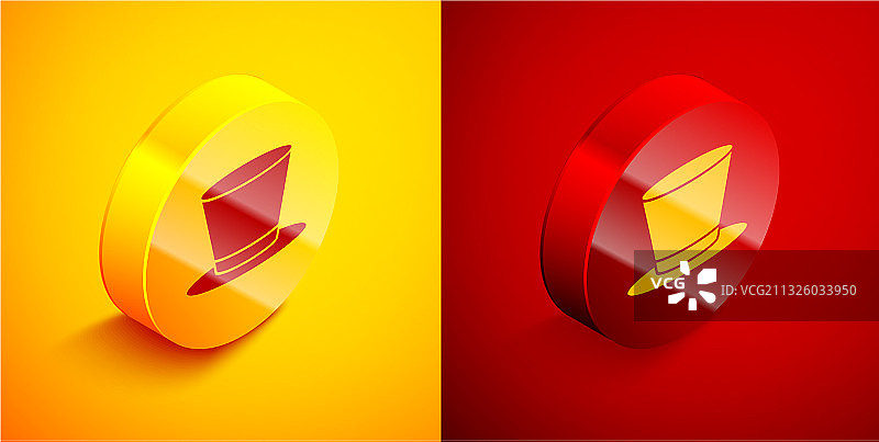 2.5D圆筒帽图标（橙色背景）图片素材