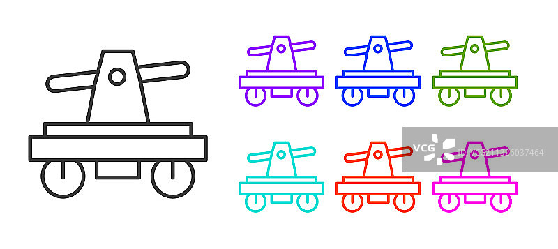 黑色线条手摇轨道自行车图片素材