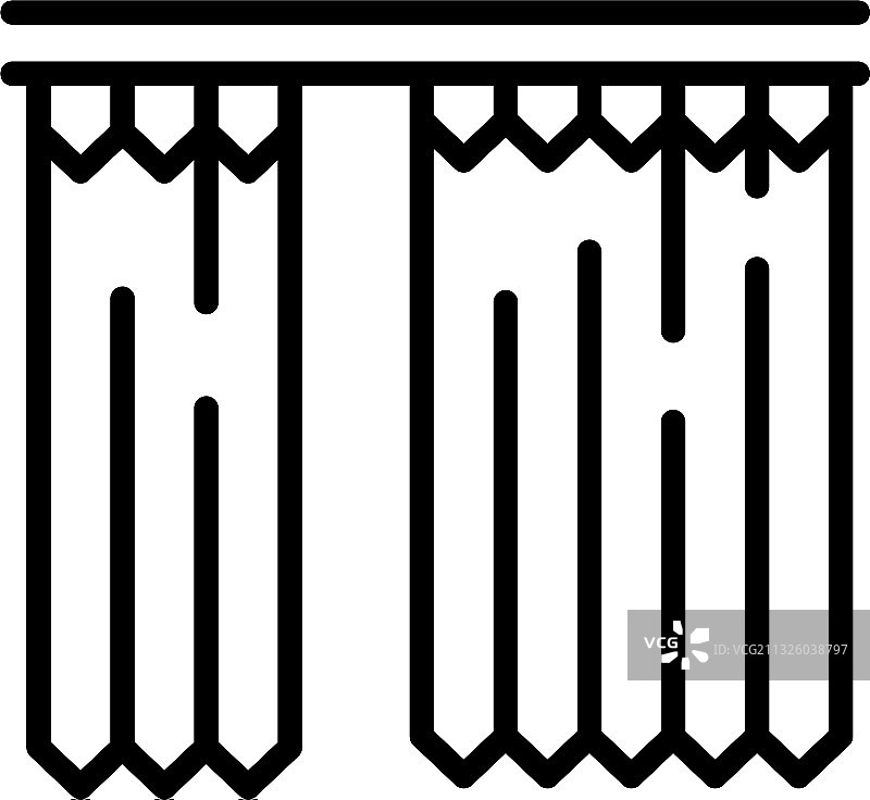 房屋浴帘图标轮廓样式图片素材