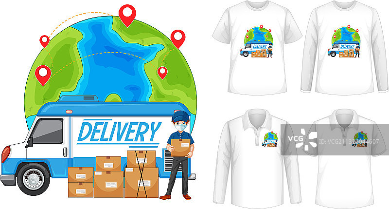 不同类型的衬衫配送套装图片素材