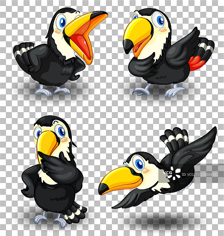 卡通犀鸟角色合集图片素材