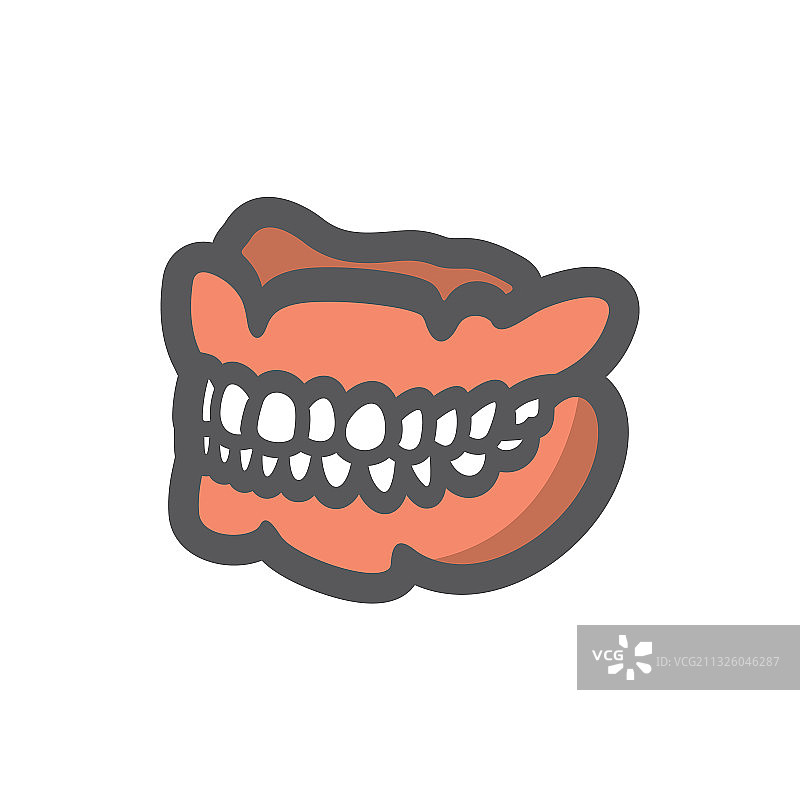 带白色牙齿的假牙图标图片素材