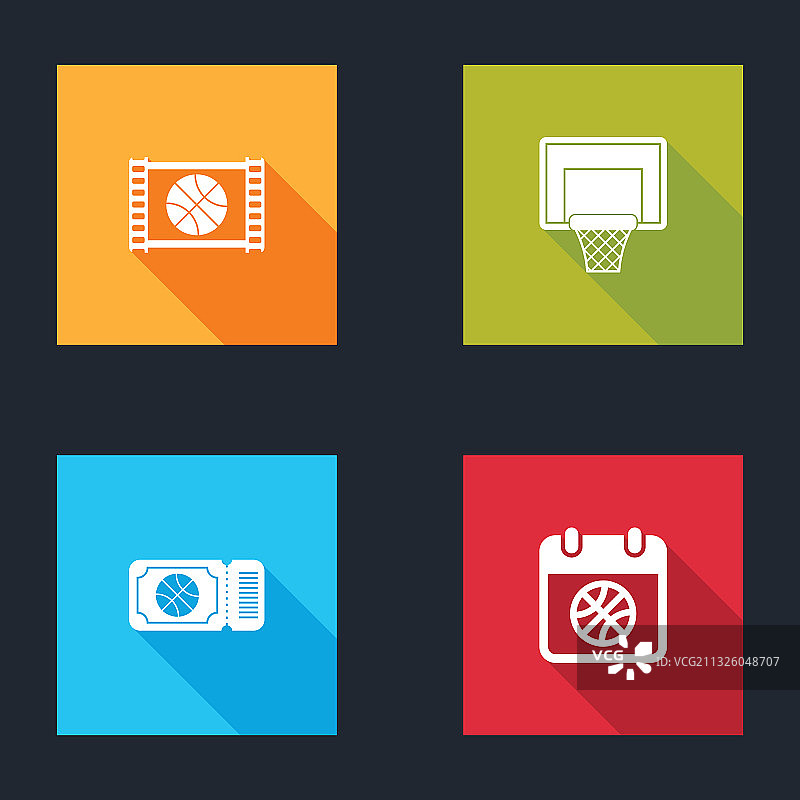篮球比赛视频篮板门票套装图片素材