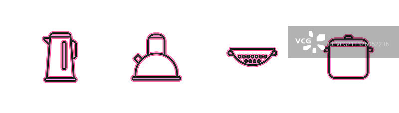 带柄水壶厨房滤锅图片素材