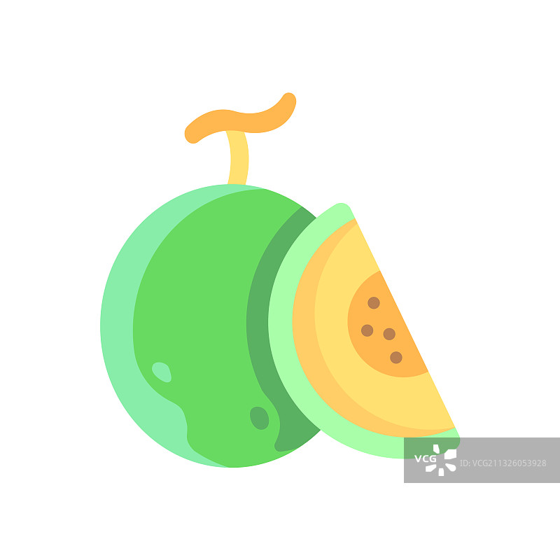 白色背景上的甜瓜图标图片素材
